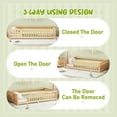 thumbnail image 3 of Aukfa Twin Floor Bed for Kids Children, Wood Montessori Bed Frame with Safety Guardrails and Door, Natural, 3 of 8
