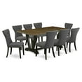 thumbnail image 2 of East West Furniture V-Style 6-piece Wood Dining Set in Dark Khaki Brown, 2 of 6