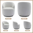 thumbnail image 4 of Swivel Barrel Chair with Teddy Fabric, Swivel Accent Chair, Comfy Sherpa Round Accent Chair, Swivel Club Armchair for Nursery Living Room Bedroom (Ivory), 4 of 6