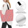 thumbnail image 3 of Fotbe Red And White Stripes Bolsa Tote Estética de Lona con Estampado para Mujer - Bolsa Reutilizable de Hombro Casual para Vacaciones, Compras, Trabajo y Gimnasio, 3 of 8