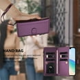 thumbnail image 6 of for iPhone 16 Pro Max Flip Wallet Case, PU Leather Protective Rugged Cover with Credit Card Slots Zipper Pocket, Shock-Absorbent Kickstand Magnetic Closure Lanyard & Shoulder Strap, Darkpurple, 6 of 10