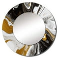 thumbnail image 2 of Designart "Marble Symphony Gold Black Vision" Abstract Gold Large Round Mirror - Round Bedroom Mirror Wall Decor - Modern Round Printed Mirror - 29" x 29", 2 of 6