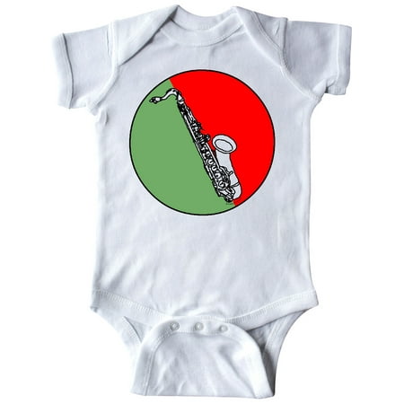

Inktastic Saxophone Red and Green Circle Gift Baby Boy or Baby Girl Bodysuit