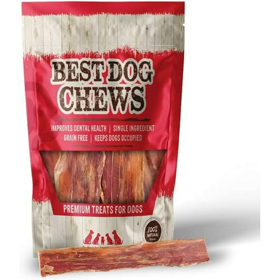 Best Dog Chews - Gullet Jerky Strips (12") 6-Count - Natural, High-Protein - Rich in Glucosamine & Chondroitin - Ideal for All Breeds