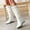 White, variant on Jsaierl Women's Chunky Low Heels Boots Knee High Winter Boots Comfortable Pull On Zipper Chunky Heel Western Cowgirl Knee High Boots