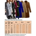 thumbnail image 2 of Frontwalk Ladies Outwear Turn Down Collar Jacket Double-breasted Coat Women Longline Trench Coats Plain Overcoat Blue XS, 2 of 2