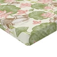 thumbnail image 2 of Ambesonne Duck Fitted Sheet, Lotus Flower Pond Lily, Twin Size, Pink Green and White, 2 of 3
