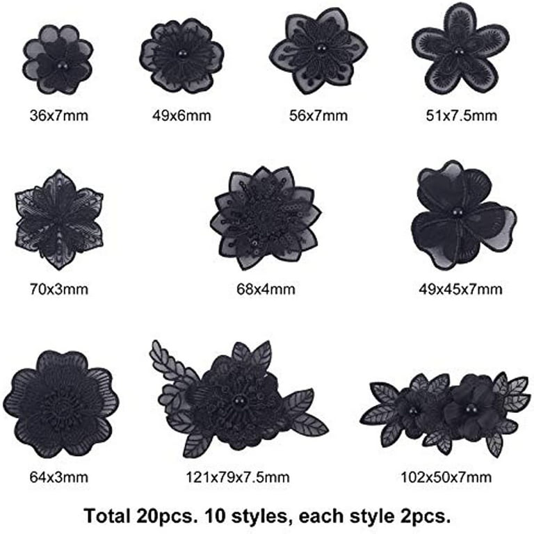 10pcsx 2Layers black Floral lace patches for clothing sewing women skirt  fabric patch garment Accessories Diy decoration - AliExpress