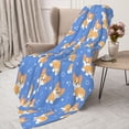 thumbnail image 3 of Sikiie Kawaii Corgi Cozy Flannel Fleece Throw Blanket: Lightweight & Thick for All Seasons - Perfect for Women, Men, & Kids"60"x50", 3 of 6