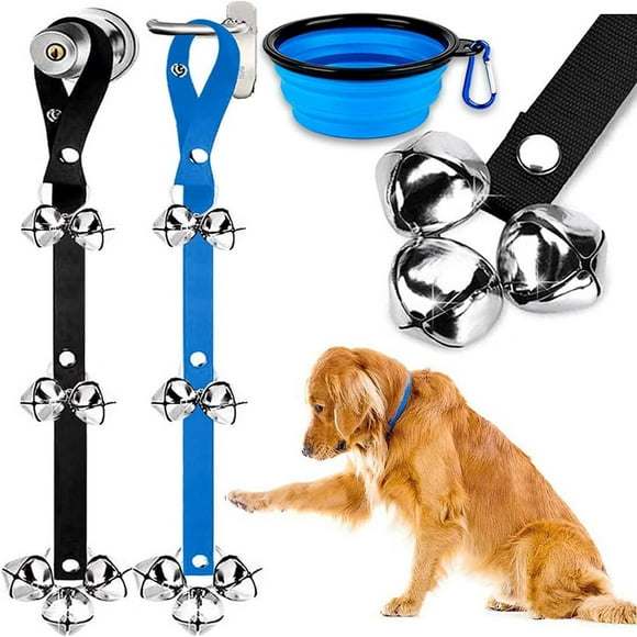 YOPTOP Dog Doorbell Dog Bell for Door Potty Training Bell Dog Supplies Door Bell for Dogs to Ring to Go Outside Puppy Training Potty Bell,blackandblue
