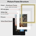 thumbnail image 4 of 3x4 Picture Frame, Brass Metal Photo Frames with HD Glass, Fits 2x3 with Mat or 3 x 4 without Mat, Display for Wall and Table, 1 Pack, 4 of 6