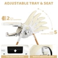 thumbnail image 6 of AILEEKISS Foldable High Chair for Baby, Toddler Eating Chair with Detachable Double Trays, Natural Beige, 6 of 11