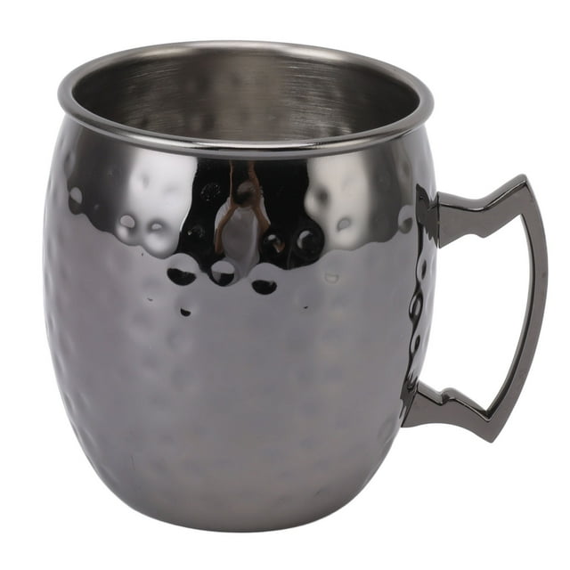 Taza de mula de Moscú, taza de cóctel de cerveza de acero inoxidable con capacidad de 600ml, taza de bebida para Bar en casa, color negro punteado