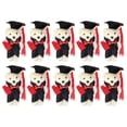 thumbnail image 1 of 10 ramos de flores de 12 cm para ceremonia de graduación, adorables osos de pie, para decoración (negro y blanco), 1 of 5