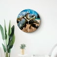 thumbnail image 4 of 14 Inch Wall Clock Battery Operated Silent Clock Decorative for Office, Kitchen, Outdoor, Living Room，Green Sea Turtle in Warm Water of Pacific Ocean in Hawaii Picture, 4 of 4