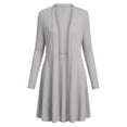 thumbnail image 5 of Cardigan Sweaters for Women Zaewscy Women's Solid Color Long Sleeve Open Front Cardigan Jacket Gray L, 5 of 7