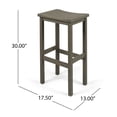 thumbnail image 4 of GDF Studio Pensacola Outdoor Acacia Wood 30 Inch Backless Barstools, Set of 4, Gray, 4 of 6