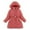 Watermelon Red, variant on Krdevn Long Waist Winter Coat for Girls with Warm Filling and Detachable Hood,120=L