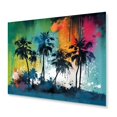 thumbnail image 2 of Designart "Palm Trees Vibrant I" Modern Landscape Beach Metal Wall Art, 2 of 5