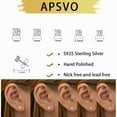thumbnail image 4 of APSVO 5 Pairs 18K White Gold Plated CZ Stud Earrings for Women Hypoallergenic Small S925 Sterling Silver Post Earring Sets Birthday Valentines Day Jewelry Gifts Teen Her Mom Girlfriend Adults Ideas, 4 of 5