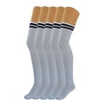 thumbnail image 4 of 5 Pairs Over Knee Thigh Socks Knee-High Warm Stocking Women Boot Sock Leg Warmer High Socks - Light Blue, 4 of 10