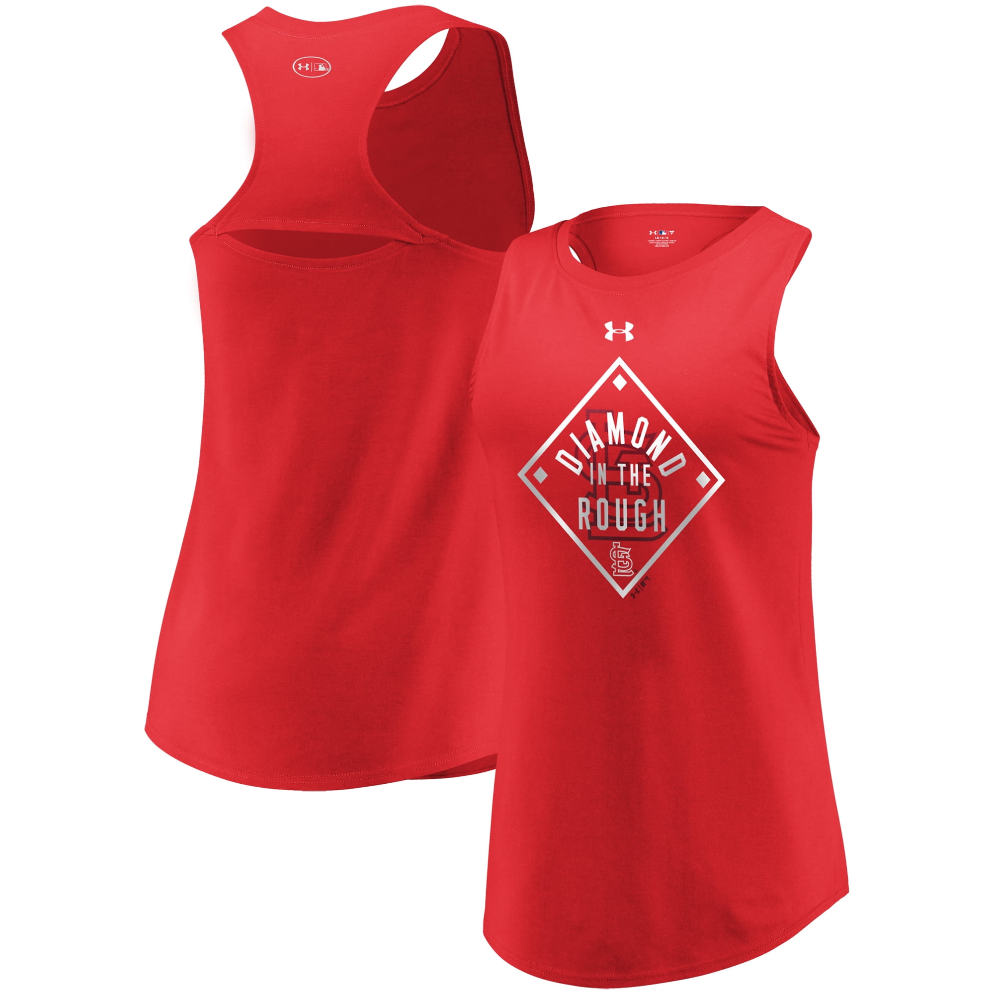 St. Louis Cardinals Under Armour Women's Passion Diamond Tri-Blend Performance Tank Top Red by MAJESTIC LSG