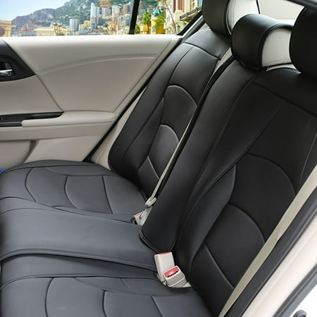 - FH Group Ultra Leatherette Rear Bench Seat Cushions, Solid Black
