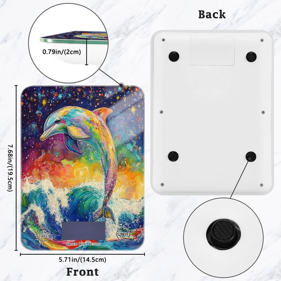 BZSMCE Digital Food Scale Kitchen Scales Creatively Cosmic Splash Pattern Baking Cooking Keto and Meal Prep, with LCD Display