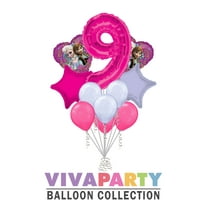 11 pc Disney Frozen Heart Balloon Bouquet 9th Birthday Party Decoration Elsa Anna Birthday