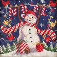 thumbnail image 3 of Noel Snowman Needlepoint Pillow, 18" x 18", 3 of 4