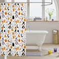 thumbnail image 3 of Manfei Cute Halloween Ghost Shower Curtain 72Wx78L,Spooky Themed Bath Curtain, 3 of 5