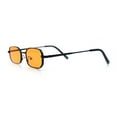 thumbnail image 6 of Timless Iconic Hipster Metal Rim Narrow Rectangle Snug Hustler Sunglasses Black - Orange, 6 of 8