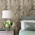 thumbnail image 3 of Brewster Heim Taupe Distressed Wood Panel Unpasted Expanded Vinyl Wallpaper, 20.5-in by 33-ft, 56.4 sq. ft., 3 of 4