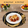 thumbnail image 4 of Round Braided Placemats Set of 2, Black Gold Non-Slip Place Mats for Dining Table Woven Washable Table Mats 13 inch Marble Luxury Abstract Abstract Fluid Texture for Kitchen Decoration, 4 of 9