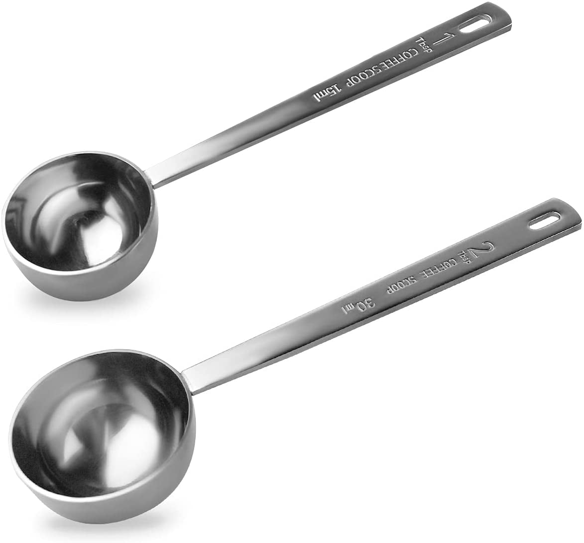 Coffee Measuring Spoons – 2 Pack 1/8 Cup Reusable & Washable For Kitchen  Offer - BuyMoreCoffee.com