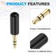 thumbnail image 3 of Uxcell 2Pcs Conector de Reparación de Jack de 3.5mm, Conector Estéreo Masculino de Metal de 3 Polos de 3.5mm para Reparación de Cable de Audio de Auriculares, Negro Brillante, 3 of 6