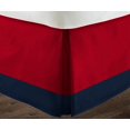 thumbnail image 3 of D.N.G. BEDDINGS 1 Piece Split Corner Two Tone Tailored Bed Skirt, California King Size 6 Inch Deep Pocket, 800 Thread Count, 100% Egyptian Cotton, Solid Red/Navy Color., 3 of 3