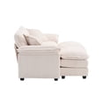 thumbnail image 5 of 84" Modular Sectional Sofa, Comfy Loveseat Sofa with Ottoman and Pillows, Corduroy Deep Seat Couch for Living Room, Sectional Couch and Sofa for Apartment,Office, Beige, 5 of 11