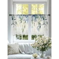 thumbnail image 4 of Blue Green Leaves Sheer Curtains for Living Room Bedroom Watercolor Spring Botanical Branches Sheer Curtains 45 Inch Long 2 Panels Set Light Filtering Curtain Window Treatments Drapes for Dining Room, 4 of 6