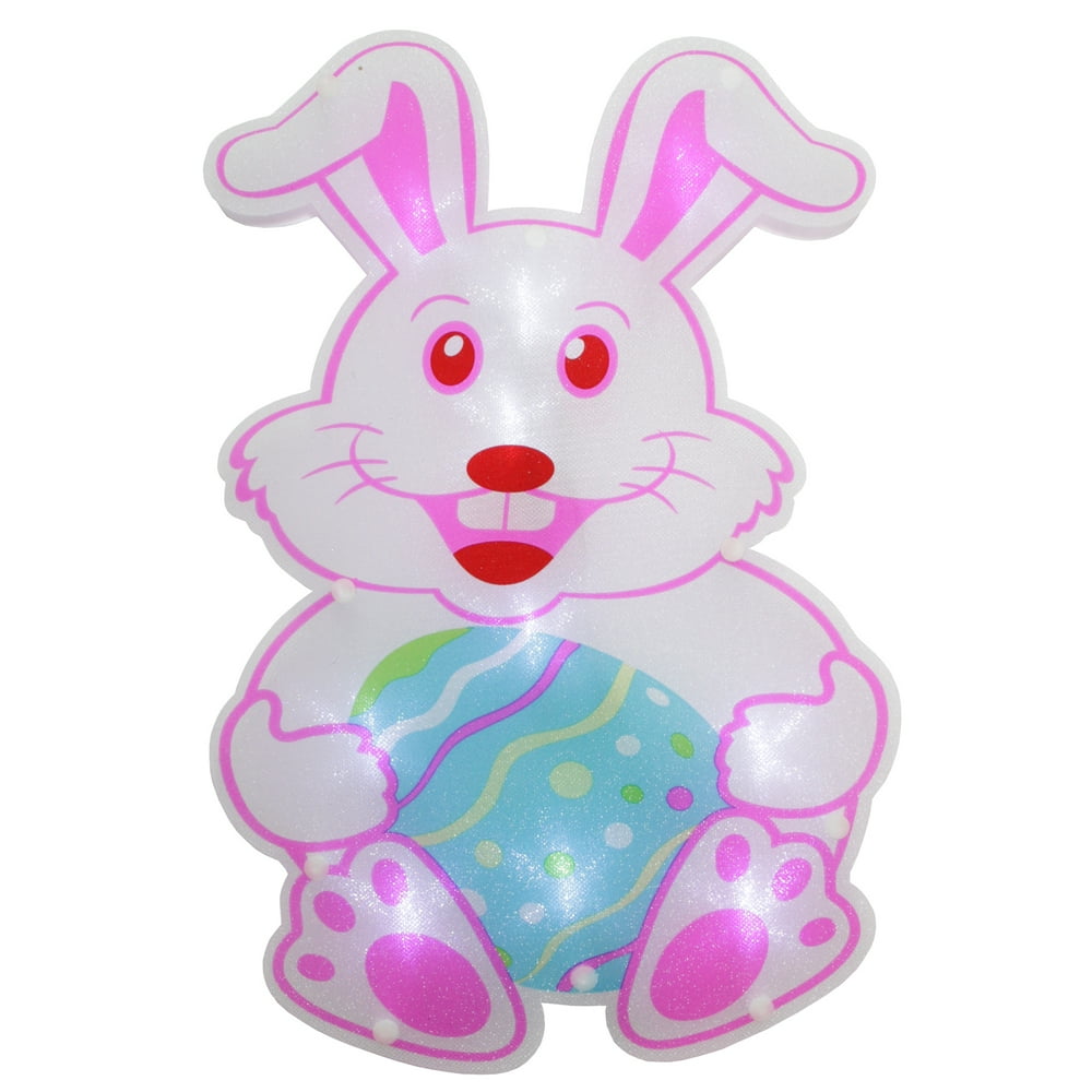 13.75" LED Lighted Easter Bunny Window Silhouette Decoration