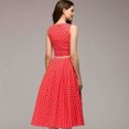 thumbnail image 3 of ZEHJUHAN Women's Retro Polka Dot Swing 1950s Inspired Sleeveless A-Line Cocktail Dress for Summer Parties Red，S, 3 of 9