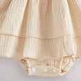 thumbnail image 6 of JUMEYU New Born Clothes Baby Girl Clothes Infant Romper Floral Suspender Dress Ruffle Sleeve Bodysuit Outfit Jumpsuit Headband Spring Summer 0 3 6 9 12 18 24 Months (Beige,0-3 Months), 6 of 7