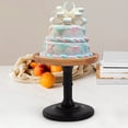 thumbnail image 7 of EXHUMKY Brown Wooden Cake Stand for Home Use, Perfect for Serving Appetizers, Desserts, and Party Treats, 7 of 7