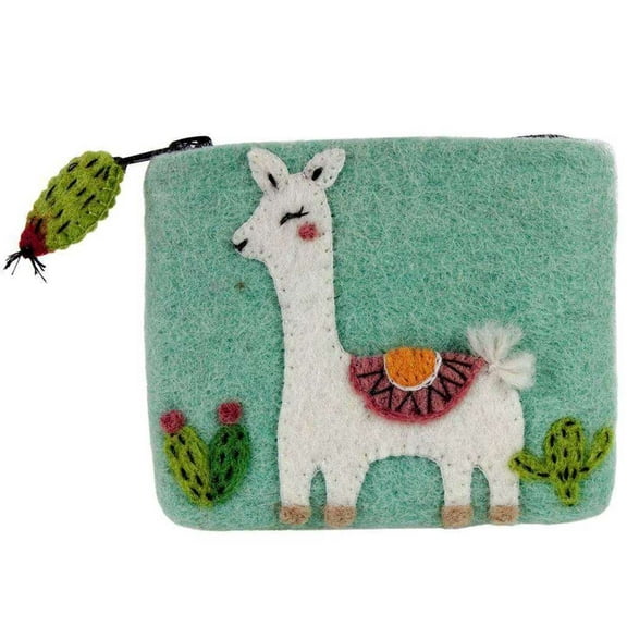 Felt Happy Llama Coin Purse Wild Woolies