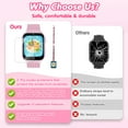 thumbnail image 4 of Smart Watch for Kids Girl Gift Ages 3-12, 2 Screen Protector, 26 Puzzle Games, HD Camera Video Music Player Touchscreen Pedometer, Educationtal Toy Brithday Gifts for Girl Ages 4 5 6 7 8 9 10(Pink), 4 of 8