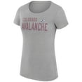 thumbnail image 2 of Women's G-III 4Her by Carl Banks Heather Gray Colorado Avalanche Super-Slim Fit Lightweight Dot Print Team T-Shirt, 2 of 3