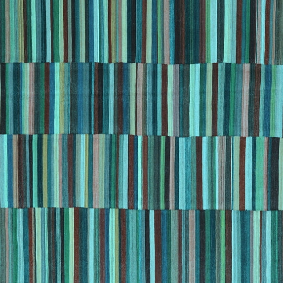Ahgly Company Indoor Square Southwestern Light Blue Country Area Rugs, 6' Square