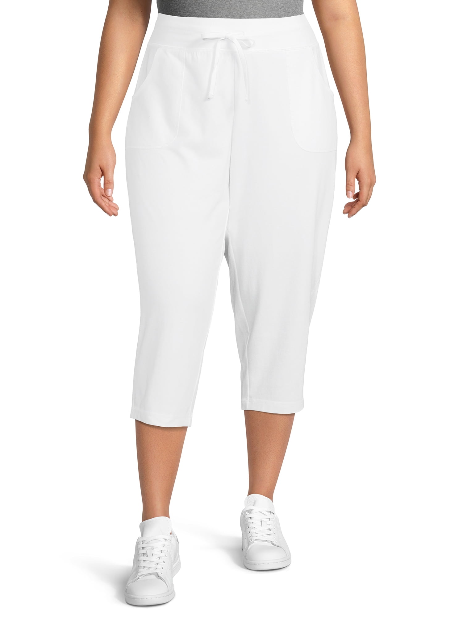 Athletic Works Women's Plus Size PullOn Knit Mid Rise Capri Pants