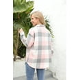 thumbnail image 5 of ONLYSHE Women Shacket Jacket Blouse with Pockets Flannel Plaid Top Shirt Coat Lapel Long Sleeve Tartan Outerwear, 5 of 8