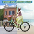 thumbnail image 6 of Mooncool 24 & 26 Inch Beach Cruiser Bike for Women, 7 Speed Commute Bike for Adults, Womens Bicycle with Ratten Basket & Rack, Multiple Color, 6 of 12